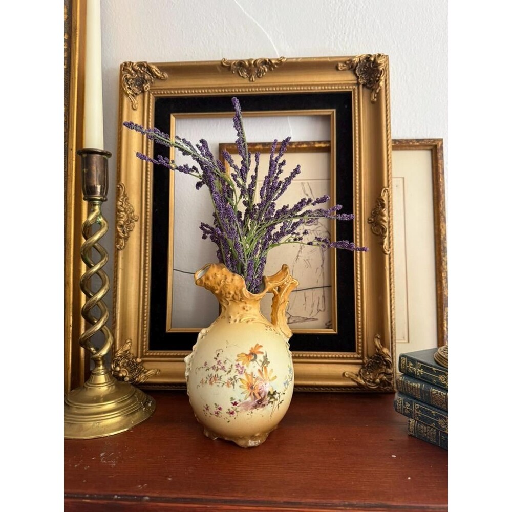 Antique Ernst Wahliss Austria Floral Vase, Turn Wien Crown Mark, Hand Painted - Picture 4 of 16